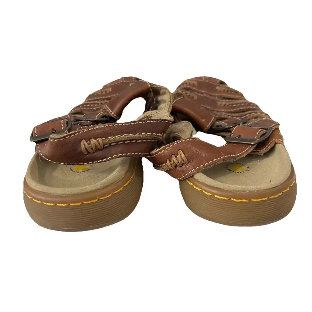 Dr. Martens Fisherman Sandals Men's Size 8 Brown Leather Vintage Y2K Buckle